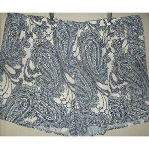 Cacique Sleep Shorts Womens 34/26 blue white paisley print pj pajama